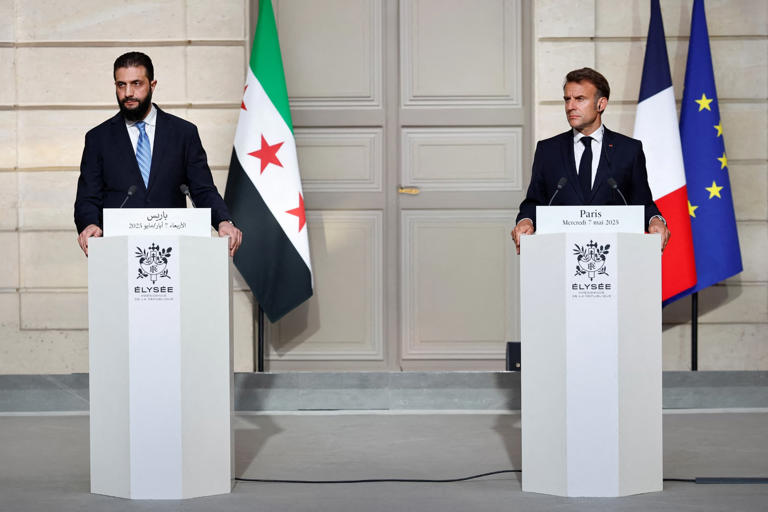 Ce qu&rsquo;il faut retenir de la rencontre entre Emmanuel Macron et le président syrien Ahmed El-Charaah