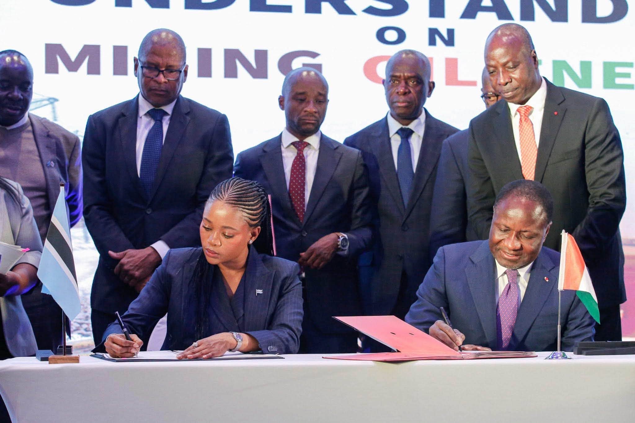 COOPÉRATION BOTSWANA–CÔTE D’IVOIRE : GABORONE ET ABIDJAN RENFORCENT LEUR PARTENARIAT DANS LES MINES ET L’ÉNERGIE