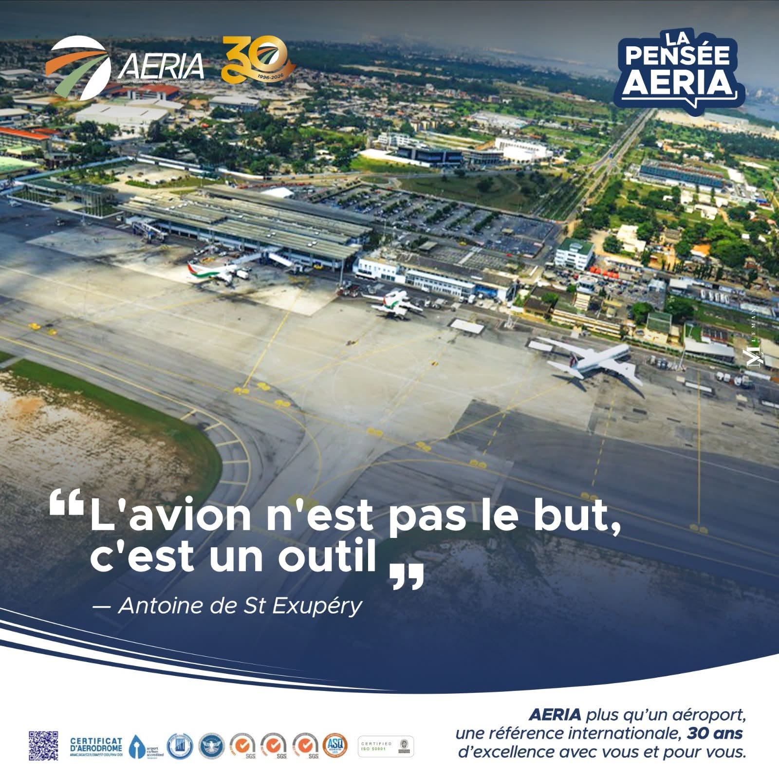 Transport aérien : l’Aéroport international Félix Houphouët-Boigny d’Abidjan renouvelle sa certification ASQ Niveau 3